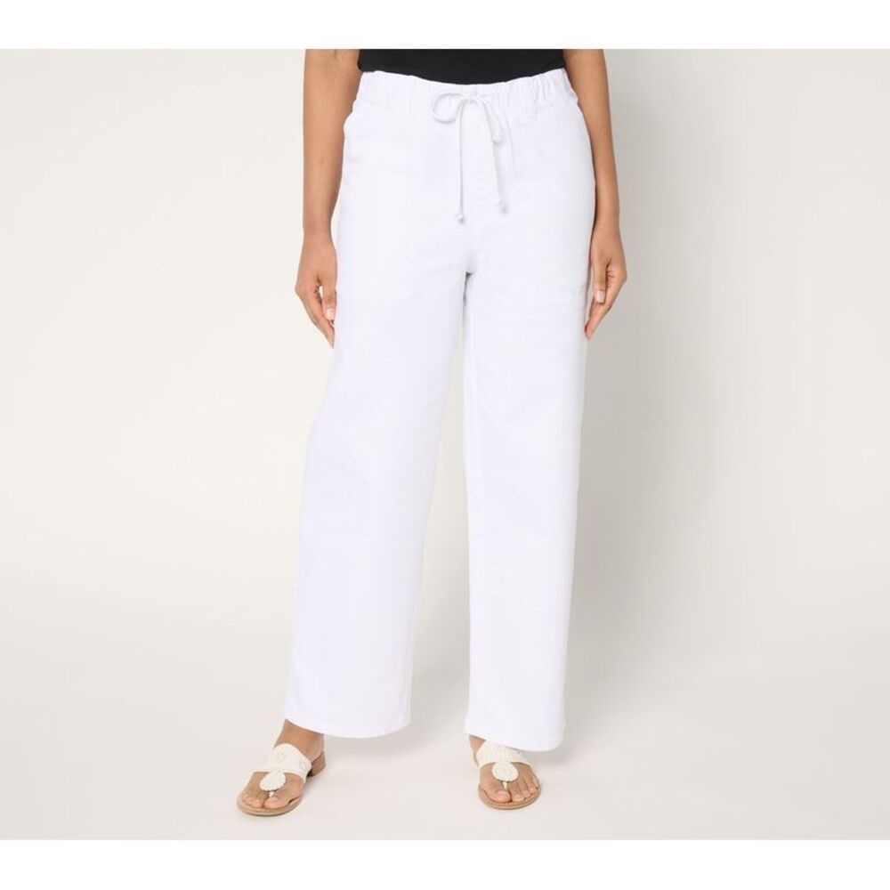 Studio Park Women's Pants Sz XL Drawcord Jean- White A681980